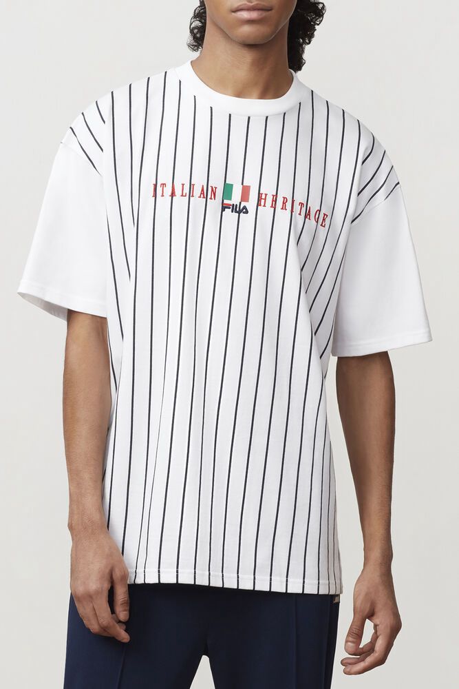 Fila T-Shirt Mens White - Benjamin - Philippines 6308745-IS